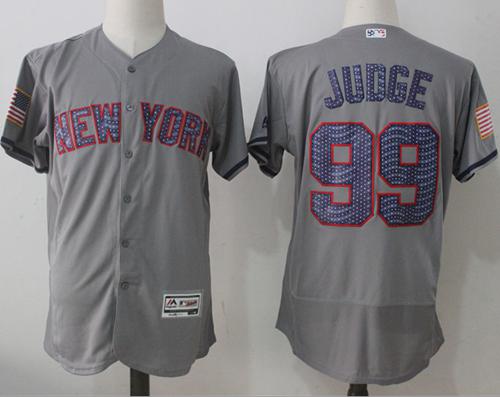 Yankees #99 Aaron Judge Grey Fashion Stars & Stripes Flexbase Authentic Stitched MLB Jersey